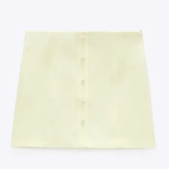 Zara Linen Blend Light Yellow Mini Skirt NWT - Picture 4 of 7